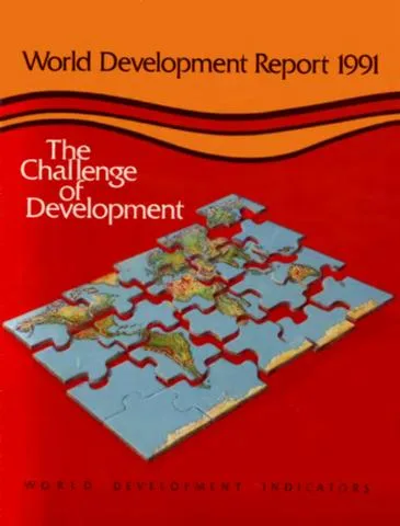 Cover, World Development Report 1991: The Challenge of Development